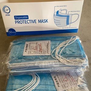 Blue Non-Woven Protective Face Mask (50pcs)